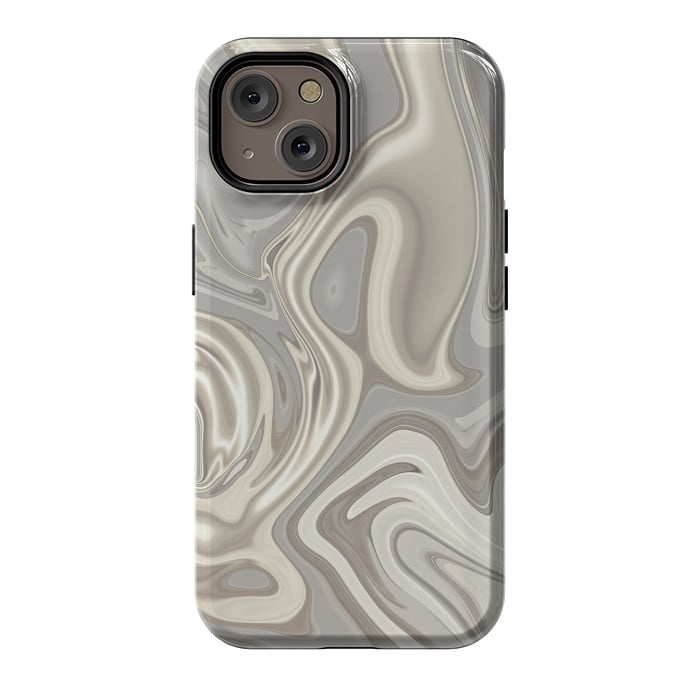 iPhone 14 StrongFit Greige Glamorous Faux Marble 2 by Andrea Haase