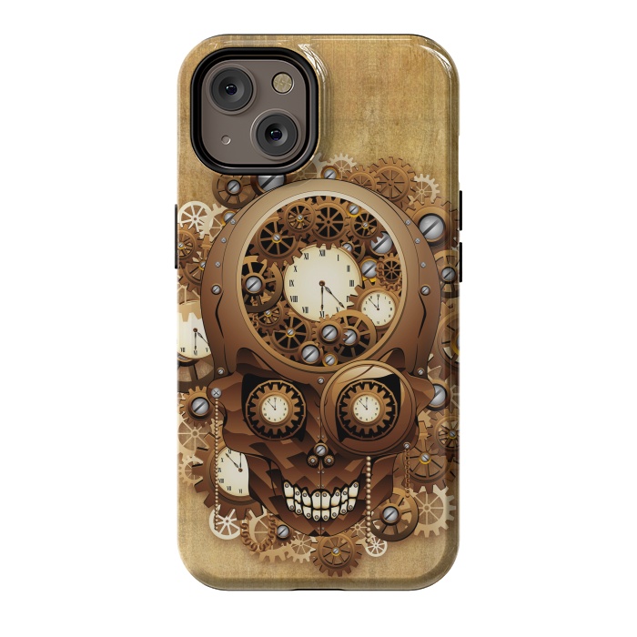 iPhone 14 StrongFit Skull Steampunk Vintage Style by BluedarkArt