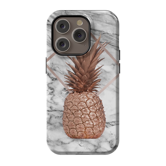 iPhone 14 Pro StrongFit Copper Pineapple Abstract Shape and Marble  by  Utart