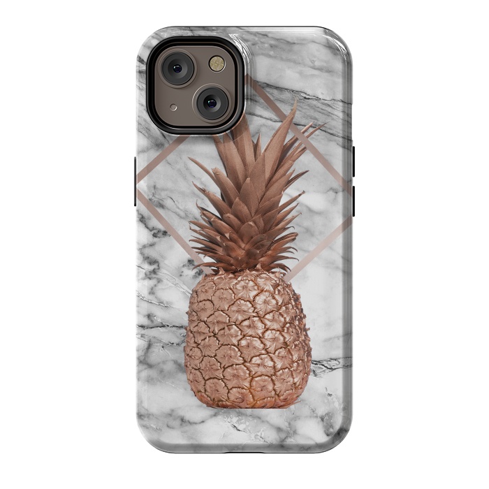 iPhone 14 StrongFit Copper Pineapple Abstract Shape and Marble  by  Utart