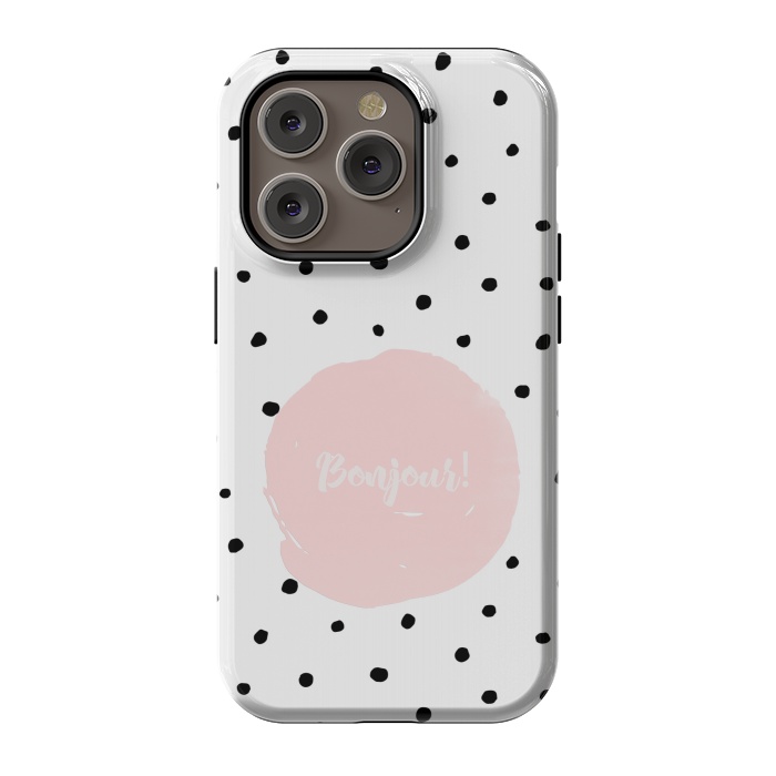 iPhone 14 Pro StrongFit Bonjour - on polka dots  by  Utart