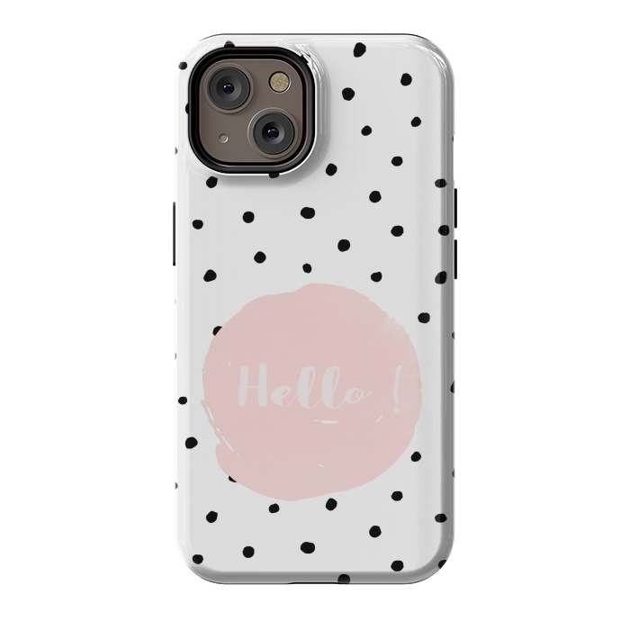 iPhone 14 StrongFit Hello on polka dots  by  Utart