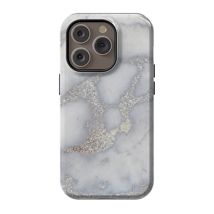 iPhone 14 Pro StrongFit Luxury Silver Metal Foil on Marble by  Utart