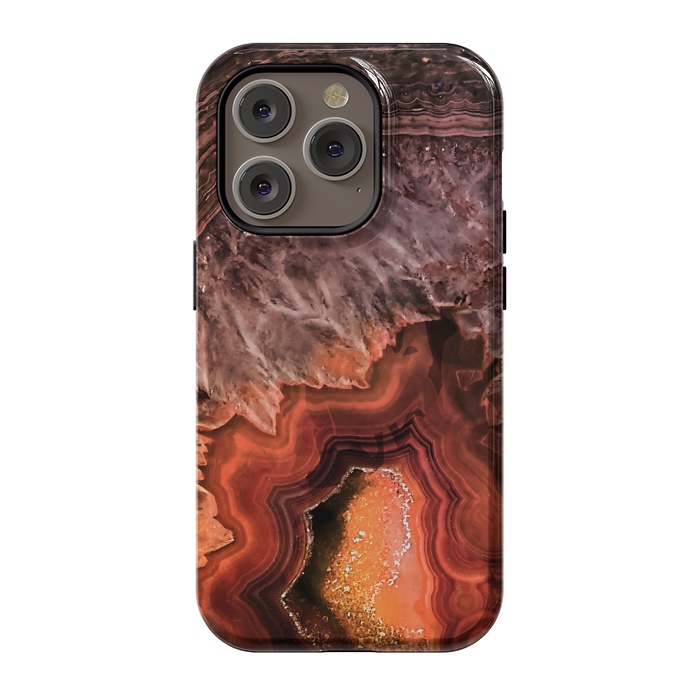 iPhone 14 Pro StrongFit Copper Brown Agate by  Utart