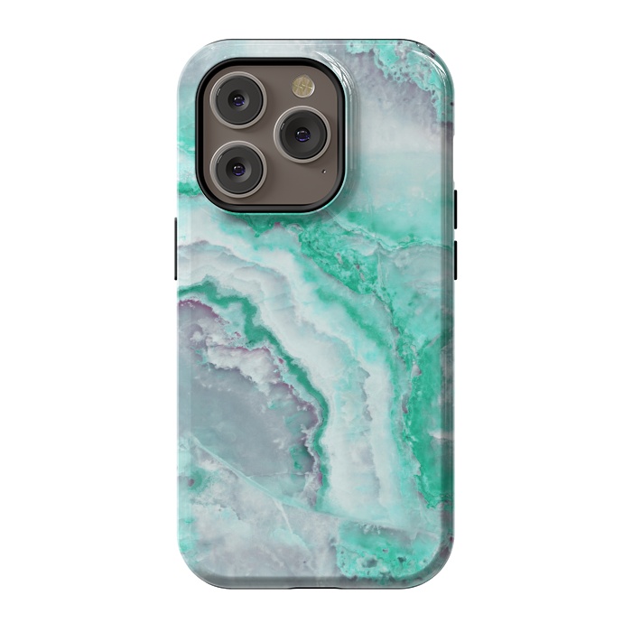 iPhone 14 Pro StrongFit Mint Green Veined Agate by  Utart