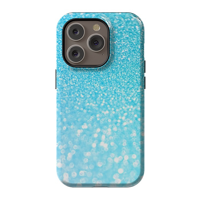 iPhone 14 Pro StrongFit Sky Blue Faux Glitter by  Utart