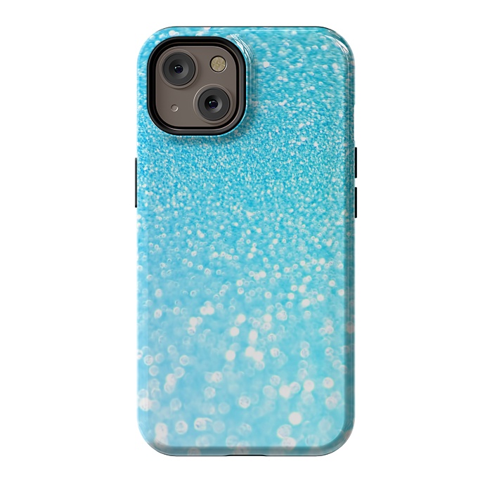 iPhone 14 StrongFit Sky Blue Faux Glitter by  Utart