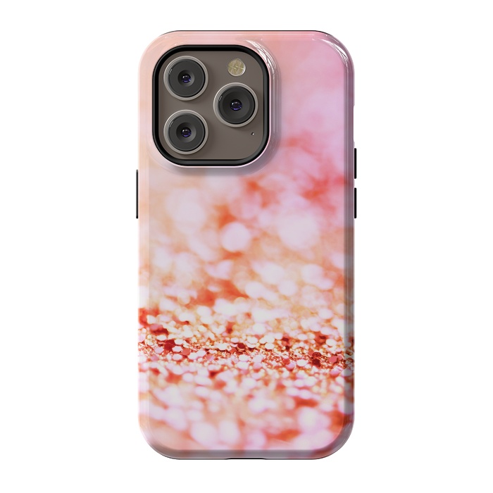 iPhone 14 Pro StrongFit Sunny pink faux glitter by  Utart