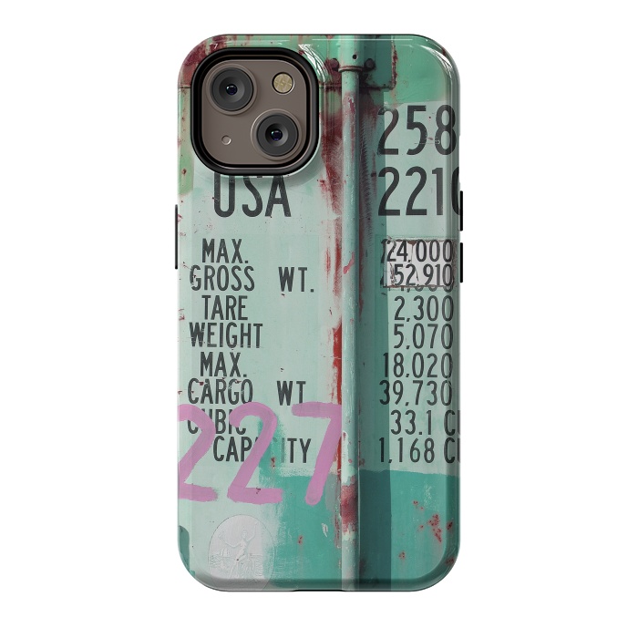 iPhone 14 StrongFit Turquoise Grafitti Container by Andrea Haase