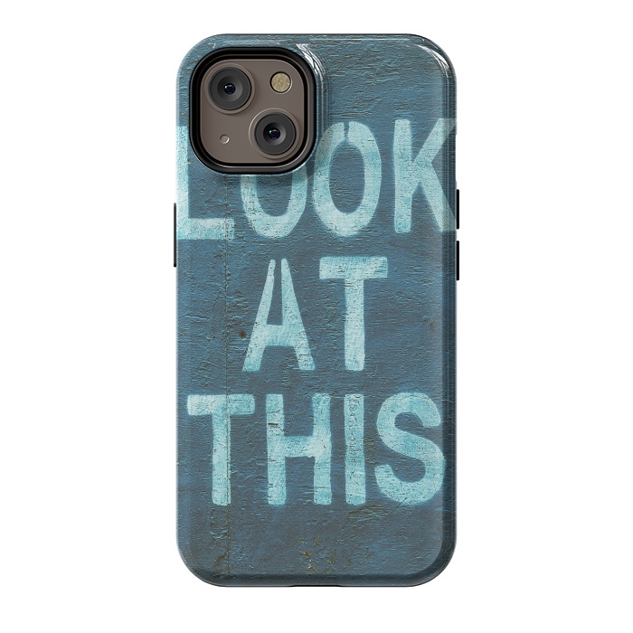 iPhone 14 StrongFit Look At This Teal Urban Art by Andrea Haase