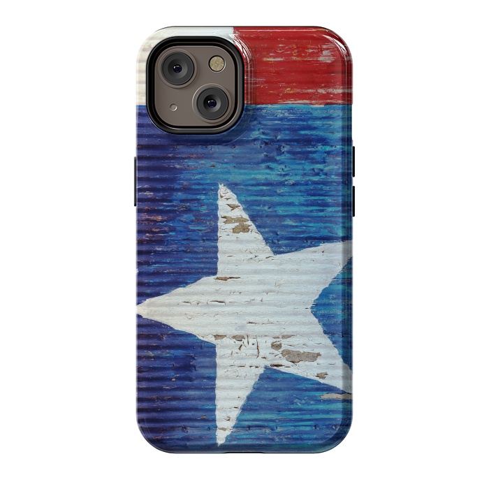 iPhone 14 StrongFit Texas Flag On Distressed Metal by Andrea Haase