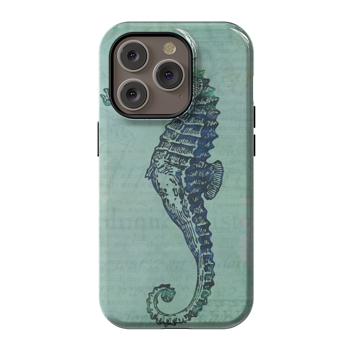 iPhone 14 Pro StrongFit Vintage Seahorse 2 by Andrea Haase