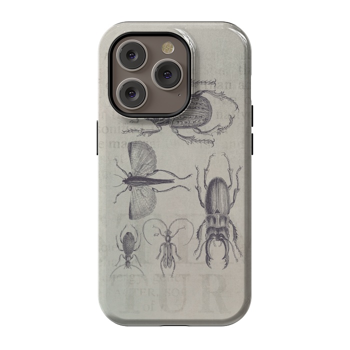 iPhone 14 Pro StrongFit Vintage Beetles And Bugs by Andrea Haase