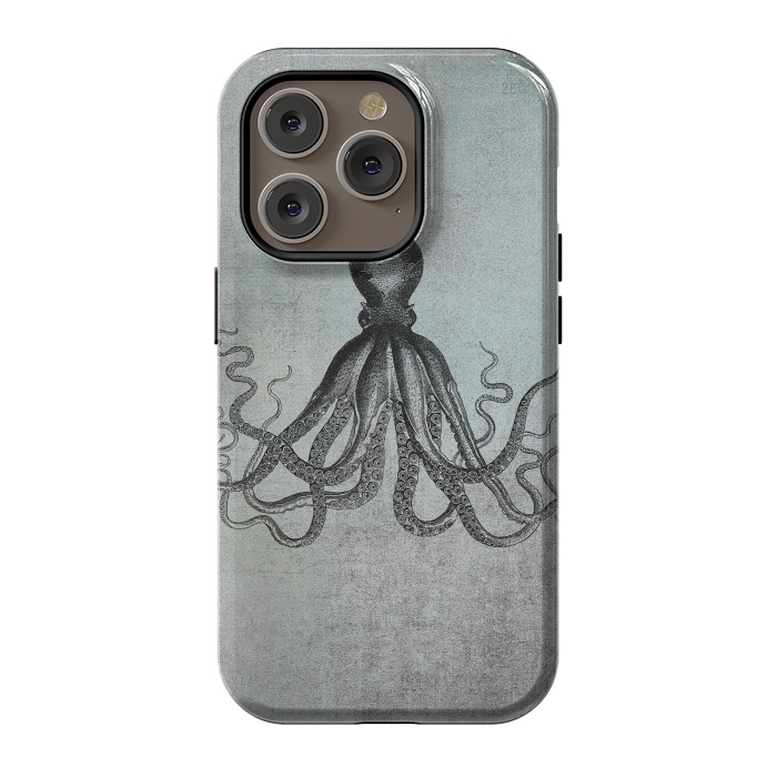 iPhone 14 Pro StrongFit Octopus Vintage Art by Andrea Haase