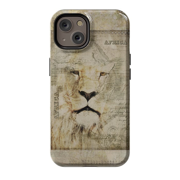 iPhone 14 StrongFit Lion King Of Africa Collage by Andrea Haase