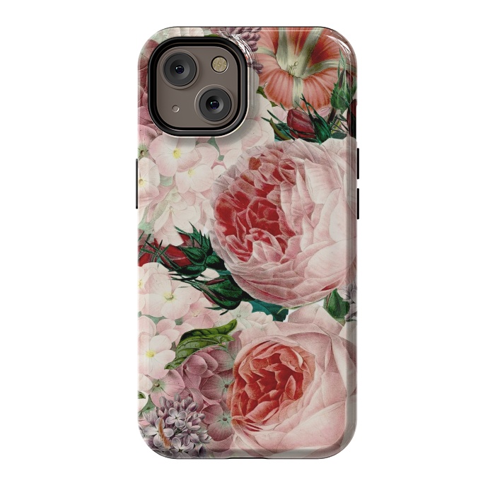 iPhone 14 StrongFit Roses and Hydrangea Pattern by  Utart