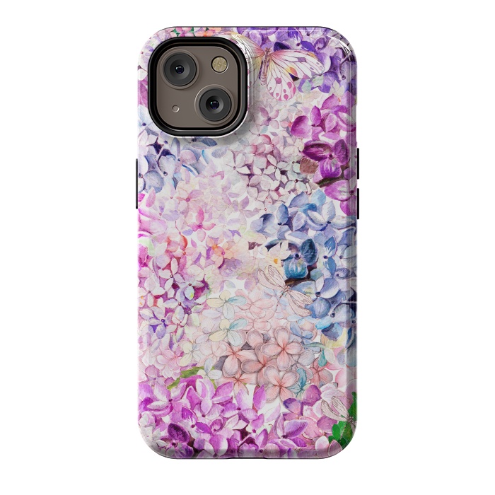 iPhone 14 StrongFit Purple Lilacs and Hydrangea by  Utart