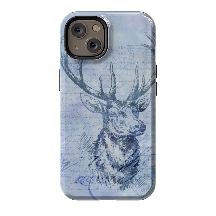iPhone 14 StrongFit Blue Nostalgic Deer by Andrea Haase