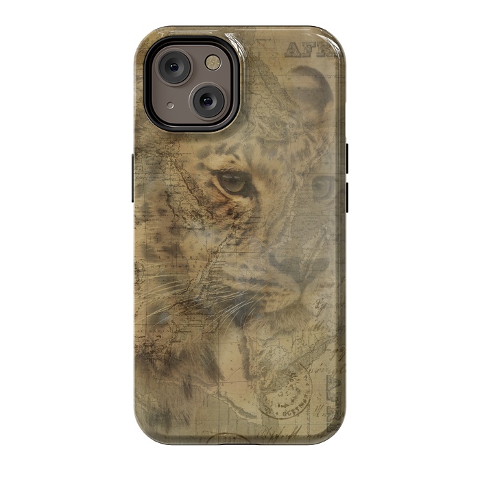 iPhone 14 StrongFit Cheetah Vintage Style by Andrea Haase