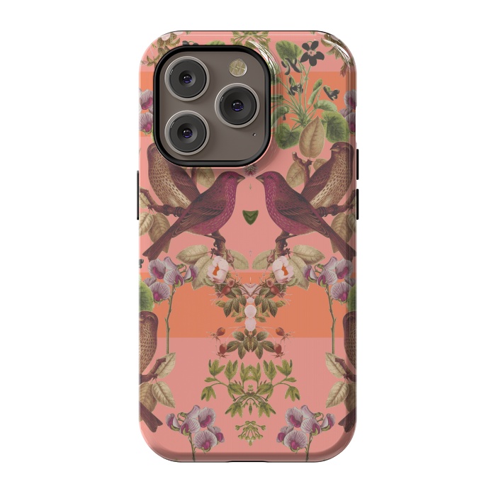 iPhone 14 Pro StrongFit Vintage Botanic (Pink) by Zala Farah
