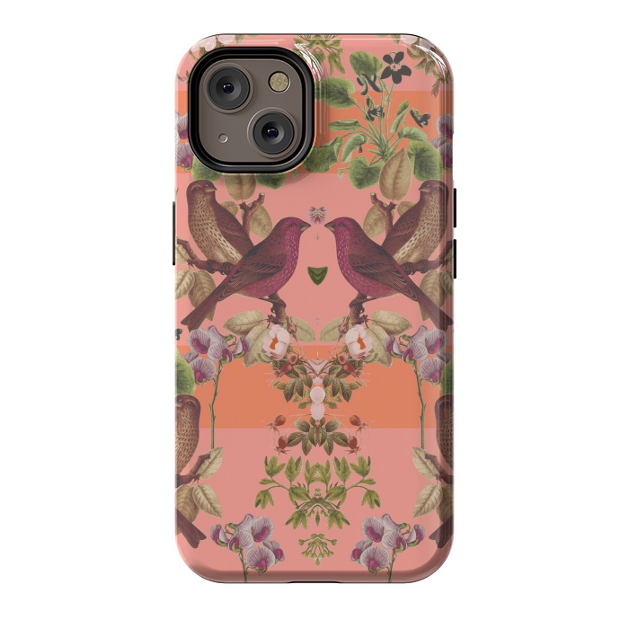 iPhone 14 StrongFit Vintage Botanic (Pink) by Zala Farah