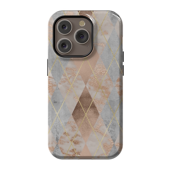 iPhone 14 Pro StrongFit Trendy Argyle Marble and Concrete Copper Pattern by  Utart