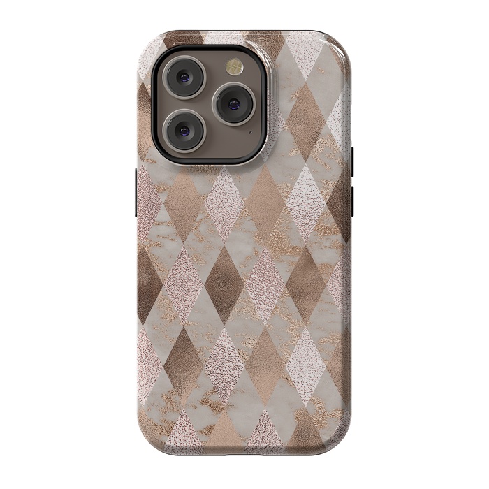 iPhone 14 Pro StrongFit Abstract Trendy Copper Concrete Argyle Pattern by  Utart