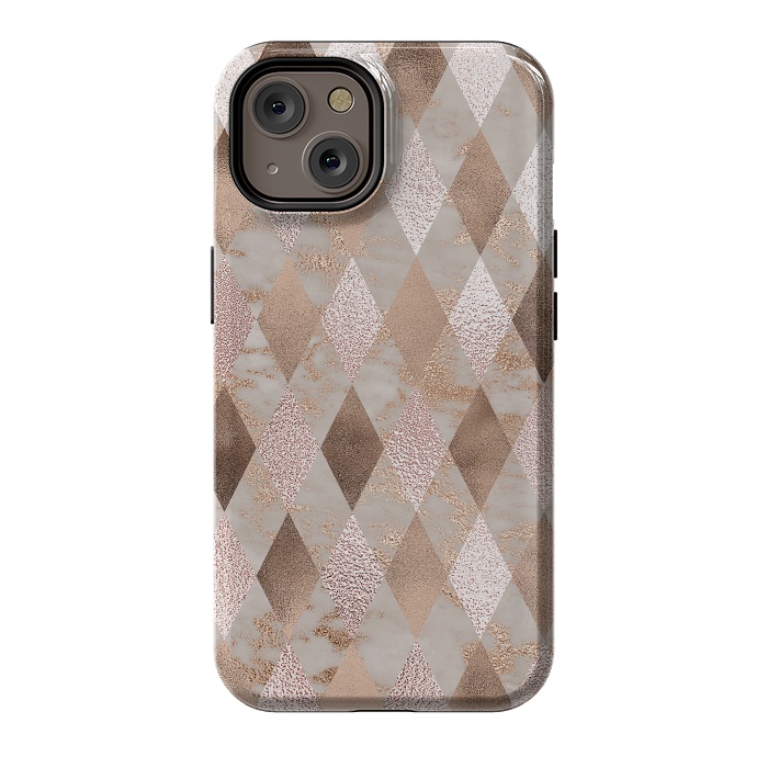 iPhone 14 StrongFit Abstract Trendy Copper Concrete Argyle Pattern by  Utart