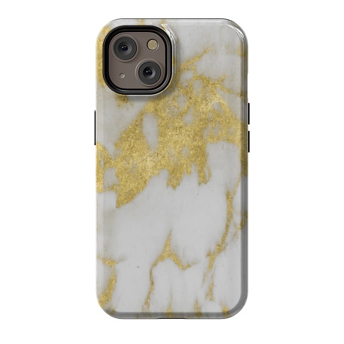 iPhone 14 StrongFit Gold marble by haroulita