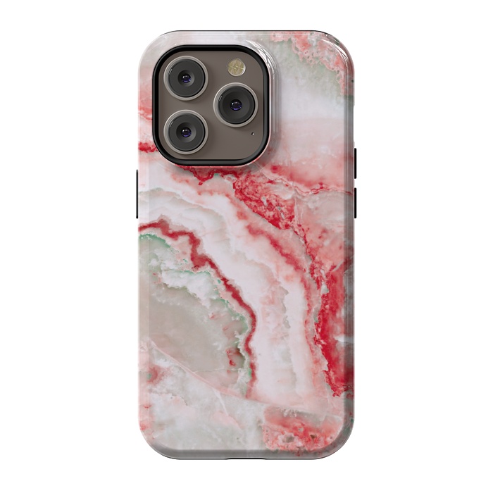 iPhone 14 Pro StrongFit Coral Red Veined Agate by  Utart