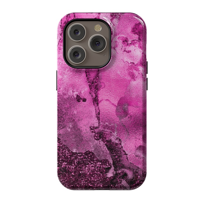 iPhone 14 Pro StrongFit Purple and Pink Glittering Ink Marble by  Utart