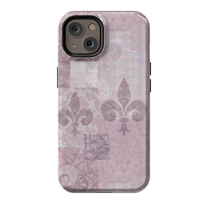iPhone 14 StrongFit Romantic Vintage Pattern Soft Pink by Andrea Haase