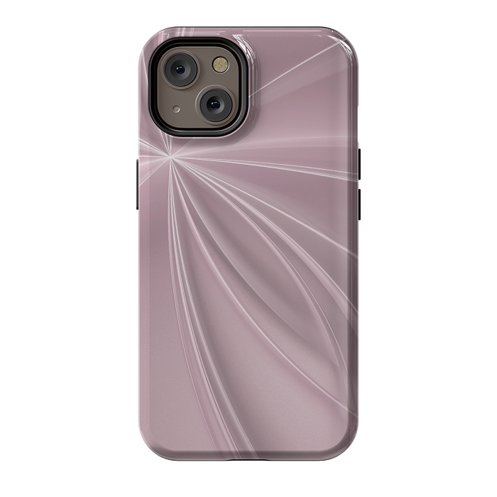iPhone 14 StrongFit Fractal Light Rays Soft Pink by Andrea Haase