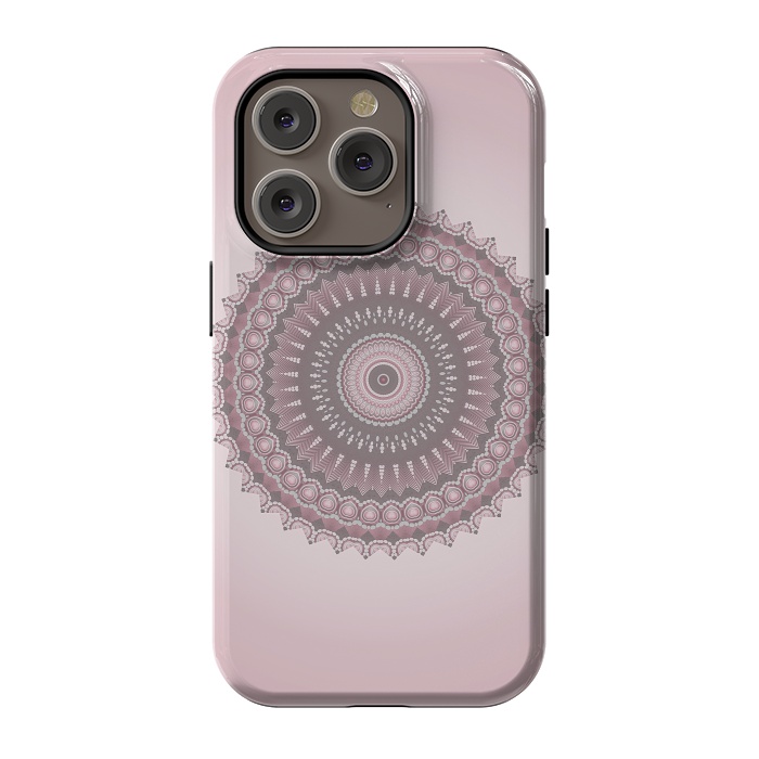 iPhone 14 Pro StrongFit Soft Pink Mandala Design by Andrea Haase