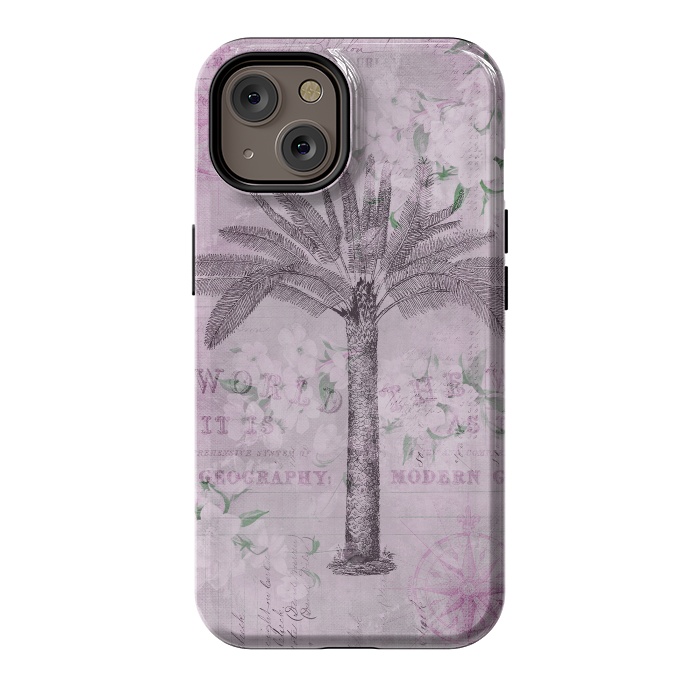 iPhone 14 StrongFit Vintage Palm Tree Art by Andrea Haase