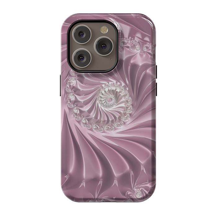 iPhone 14 Pro StrongFit Soft Pink Glamorous Fractal by Andrea Haase
