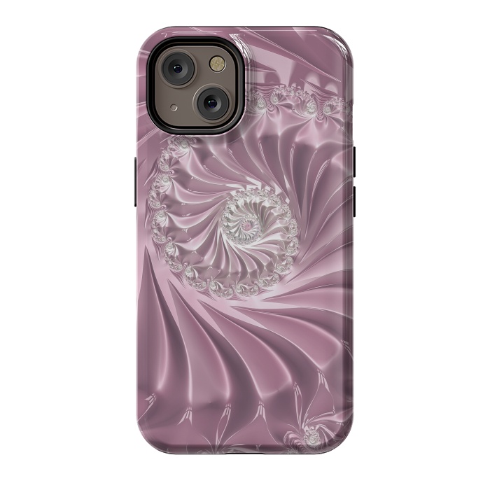 iPhone 14 StrongFit Soft Pink Glamorous Fractal by Andrea Haase