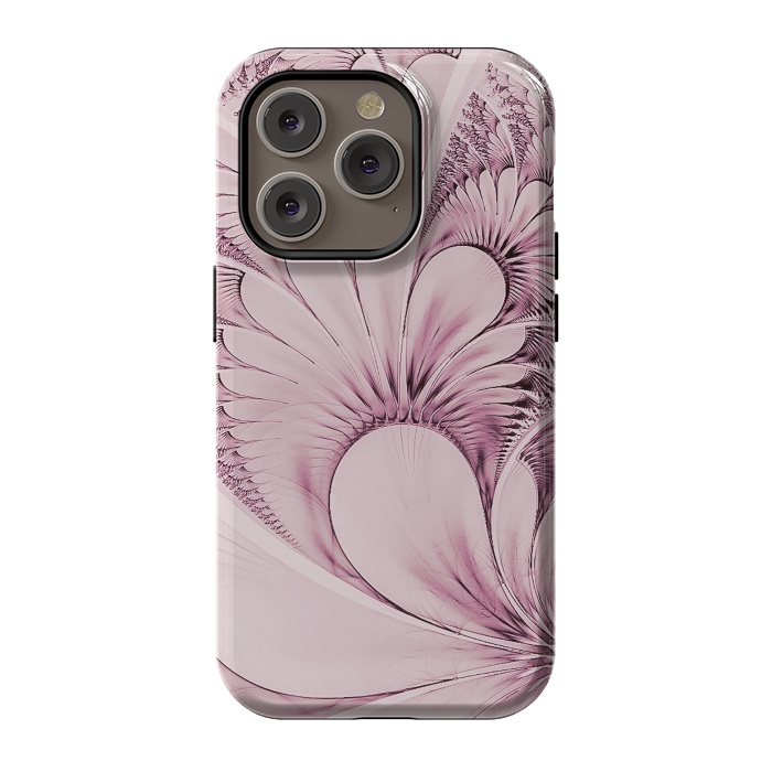 iPhone 14 Pro StrongFit Pink Flourish Fractal by Andrea Haase
