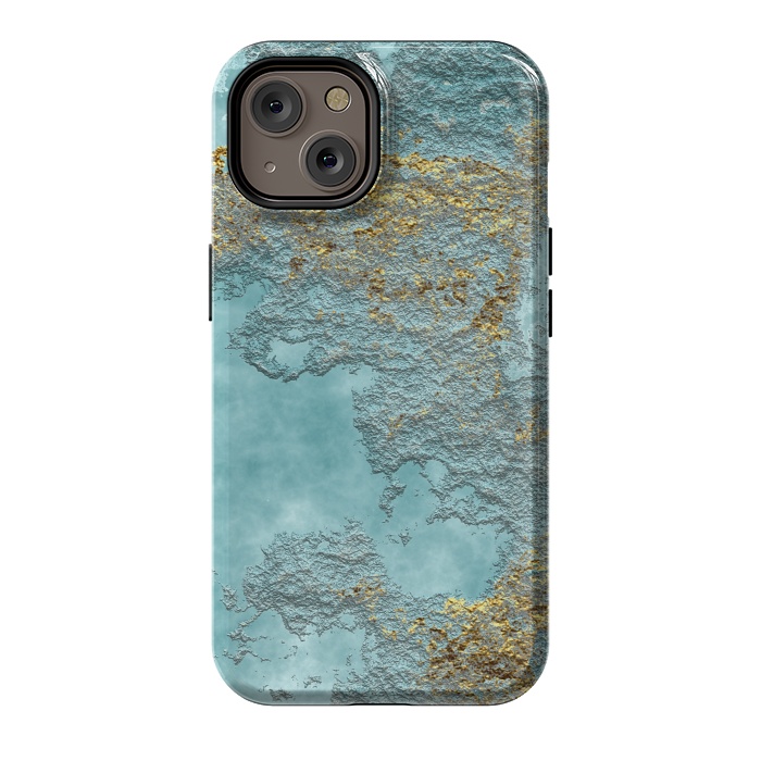 iPhone 14 StrongFit Gold Teal Minearal by Andrea Haase