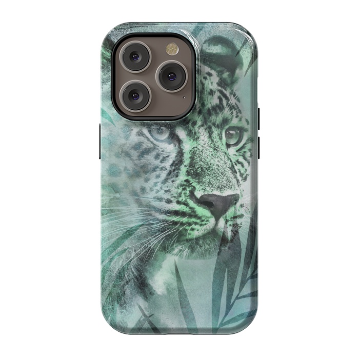 iPhone 14 Pro StrongFit Cheetah Green Jungle 2 by Andrea Haase