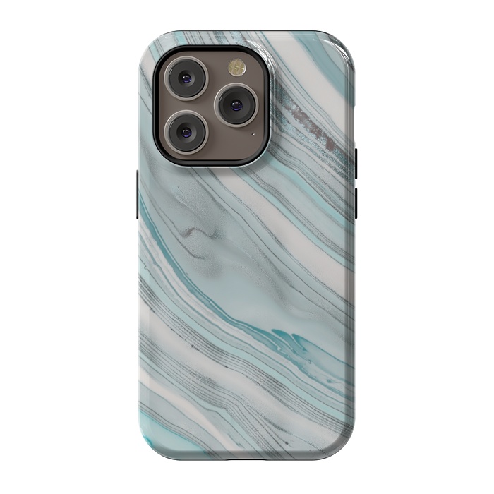 iPhone 14 Pro StrongFit Teal Marble Elegance 2 by Andrea Haase