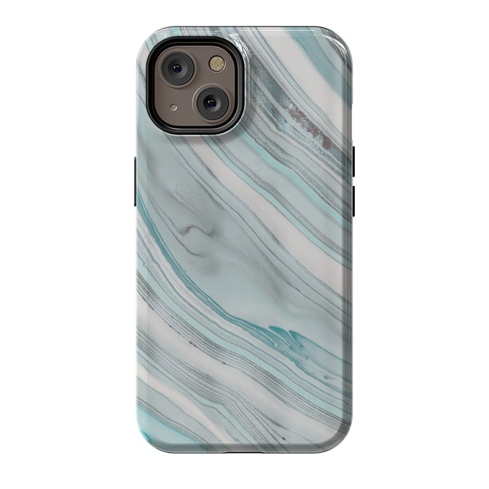 iPhone 14 StrongFit Teal Marble Elegance 2 by Andrea Haase