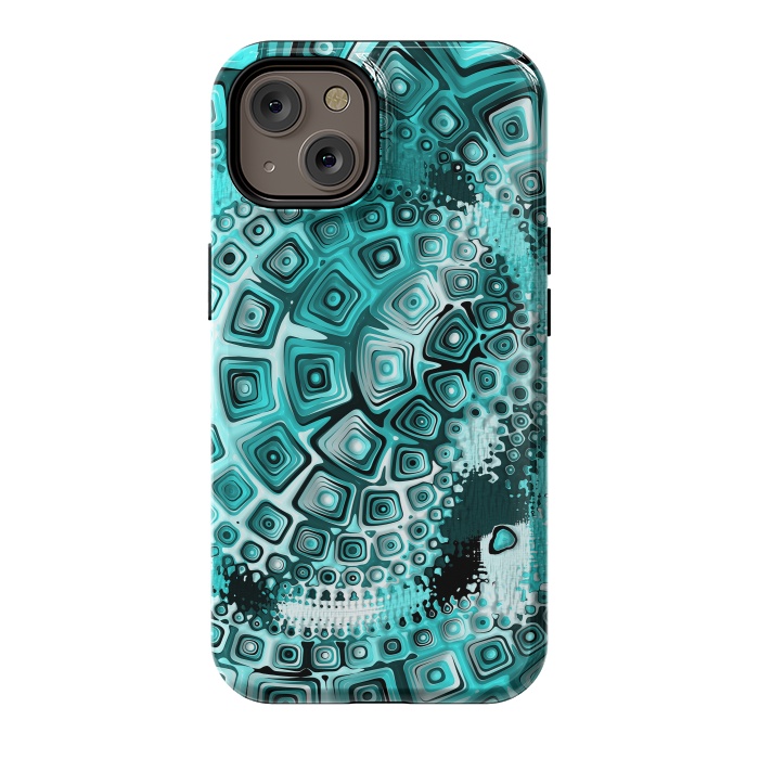 iPhone 14 StrongFit Teal Blue Fractal 2 by Andrea Haase