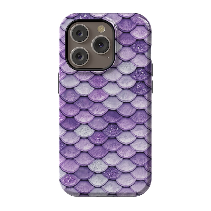 iPhone 14 Pro StrongFit Purple Metal Glitter Mermaid Scales by  Utart