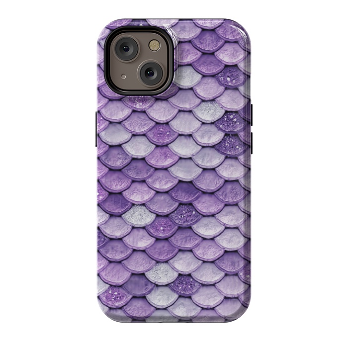 iPhone 14 StrongFit Purple Metal Glitter Mermaid Scales by  Utart