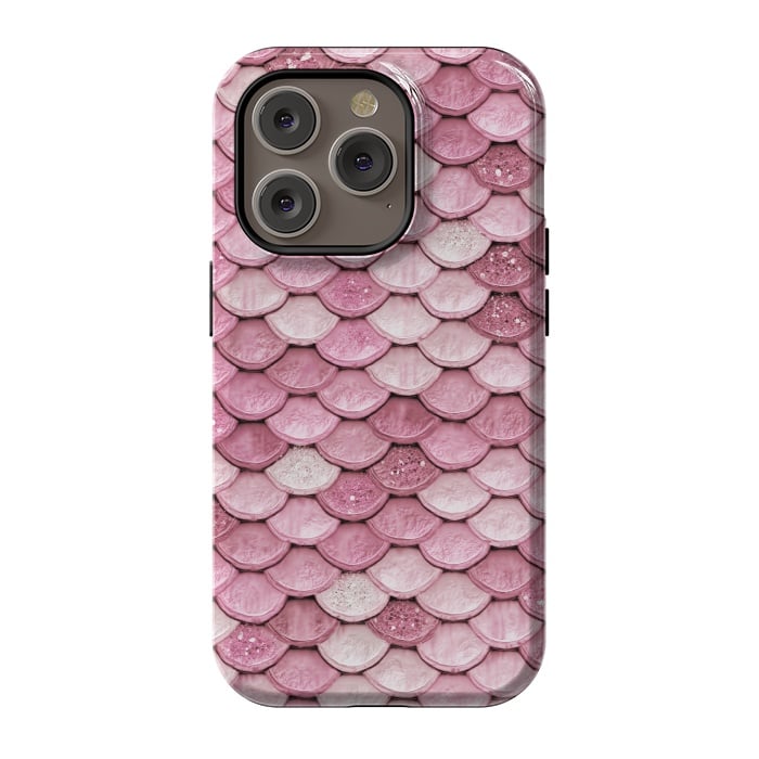 iPhone 14 Pro StrongFit Pink Glitter Mermaid Scales by  Utart