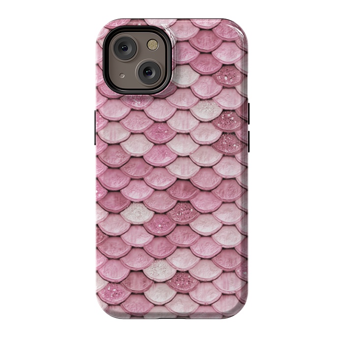 iPhone 14 StrongFit Pink Glitter Mermaid Scales by  Utart