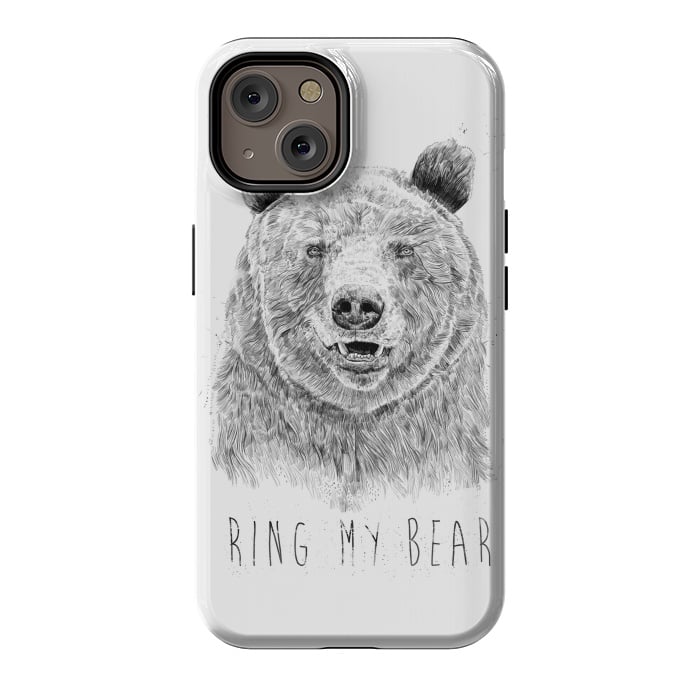 iPhone 14 StrongFit Ring my bear (bw) by Balazs Solti