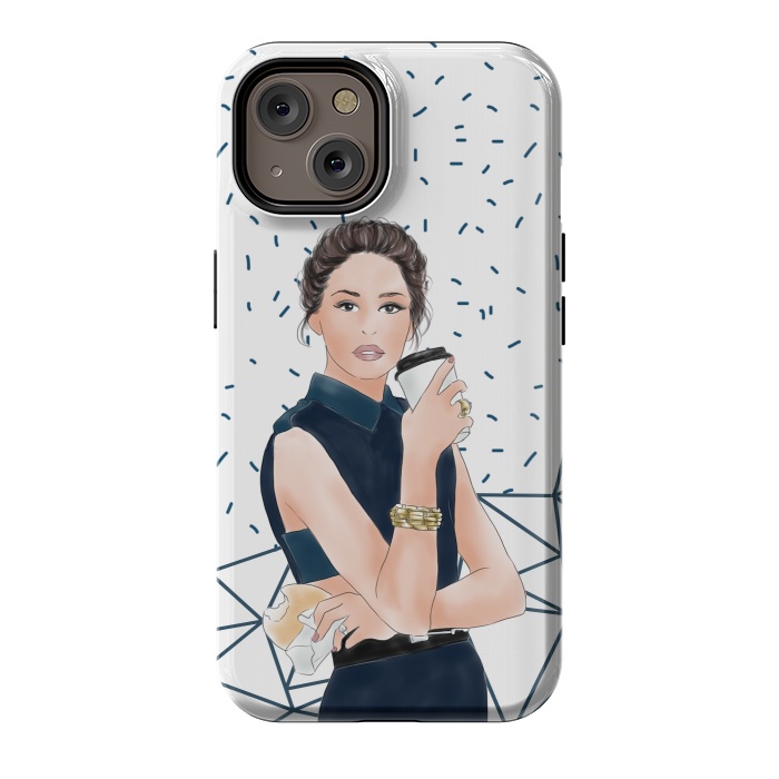 iPhone 14 StrongFit Fashion Girl with Coffee by DaDo ART