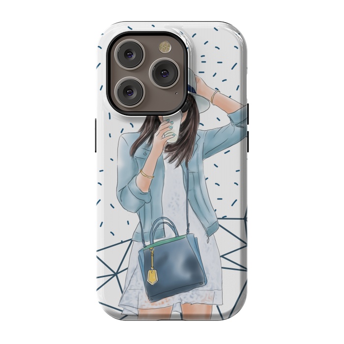 iPhone 14 Pro StrongFit Trendy City Fashion Girl by DaDo ART